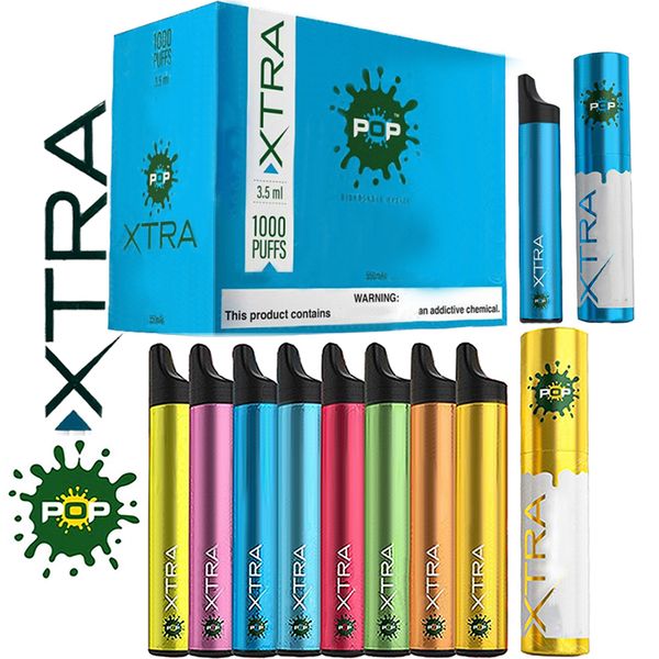 

Newest POP XTRA Disposable Vape Pen 3.5ml Cartridge Pod 1000puffs Pre-filled Starter Kit Device System Vaporizers e Cigs Vapor Fast Shipping