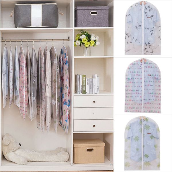 

faroot 1pcs suit dress coat garment storage travel carrier bag cover hanger protect reusable peva clothing covers