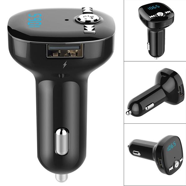 

portable car fm transmitter dual usb about 2m charging bluetooth mp3 music player &gt;60db mp3/wma/wav 0.2 0.5-2m