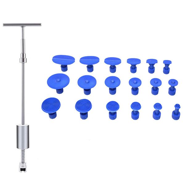 

19 pcs dent puller car body paintless dent hail repair tool plastic glue puller tabs pad automobile repair tools set slide ham