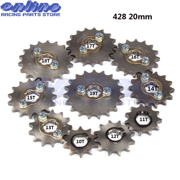 

428 10t~19t 20mm front engine sprocket for stomp ycf upower dirt pit bike atv quad go kart moped buggy scooter motorcycle