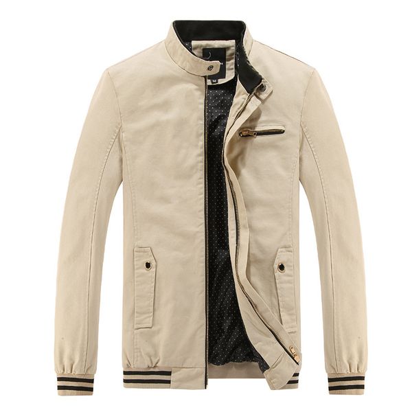 

autumn new style men's casual stand collar jacket washing jacket solid color fashion large size men's wear, Black;brown