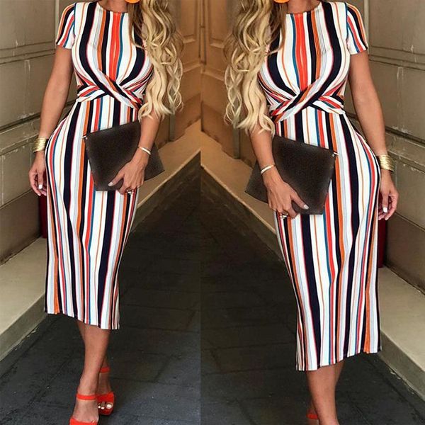 

women striped short sleeve dresses crew neck slim fit ol one step dress famale casual clothes, Black;gray