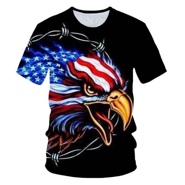 

eagle lion 3d printed t shirt american flag summer men women harajuku t-shirt fortniter oversized tshirt teenager tee, White;black