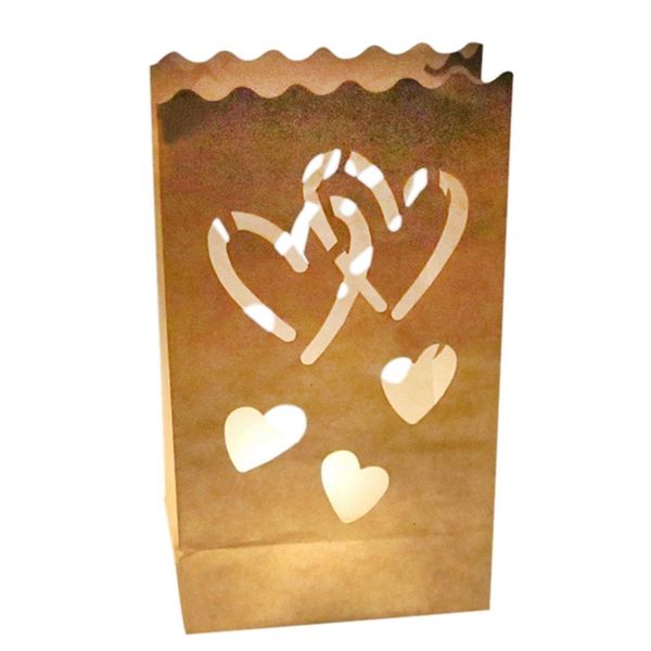 

10pcs double heart shaped candle bags candle bag festival party decorations, Blue;gray