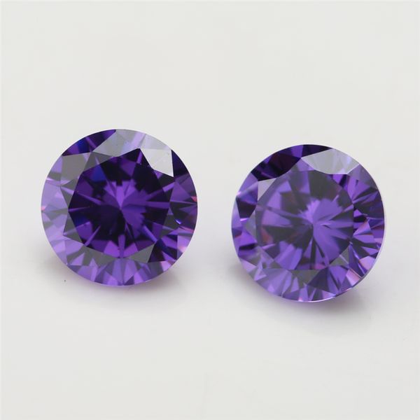 

1000pcs 5a grade violet color 1.0~20mm cubic zirconia stone round cut loose cz stone synthetic gems, Black