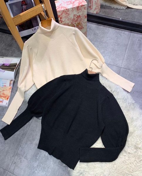 

2019 new ladies fashion casual lantern sleeve 0927, White;black