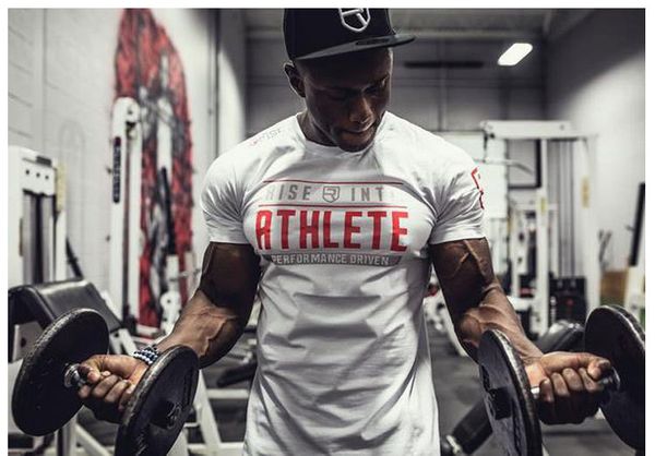 

2018 мужские летние тренажерные залы повседневная футболка crossfit тренажерные залы фитнес бодибилдинг мышцы мужской короткие рубашки хлопо, White;black