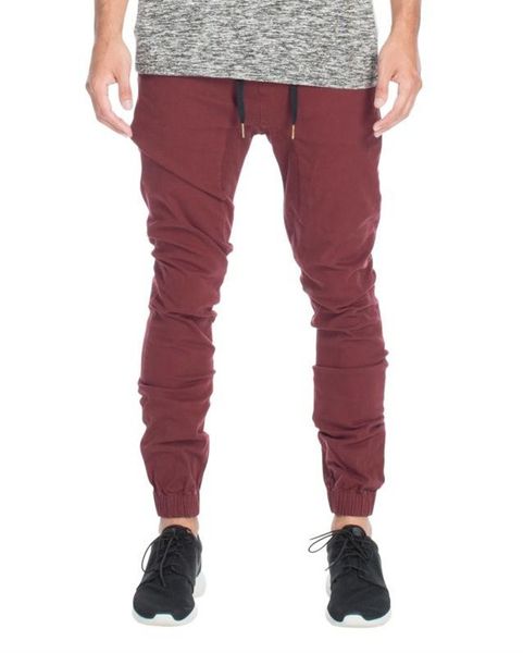 

designer mens harem joggers sweatpants elastic cuff drop crotch drawstring biker joggers pants for men black/red/green