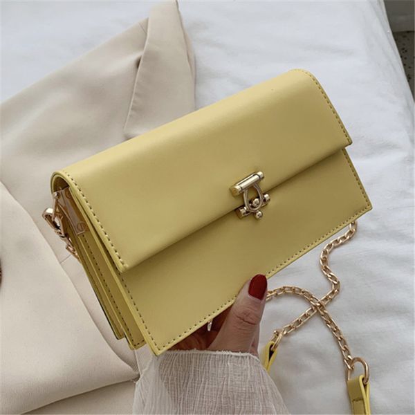 

2020 new ladies fashion shoulder bags women solid color handbag pu women's shoulder messenger bags ladies chain crossbody bag