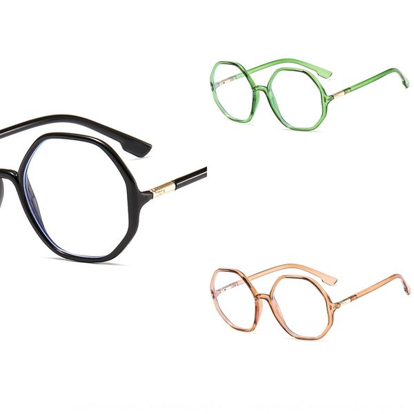 

polygon round frame transparent anti-blue light plain swing glasses men's and women's glasses frame, Silver