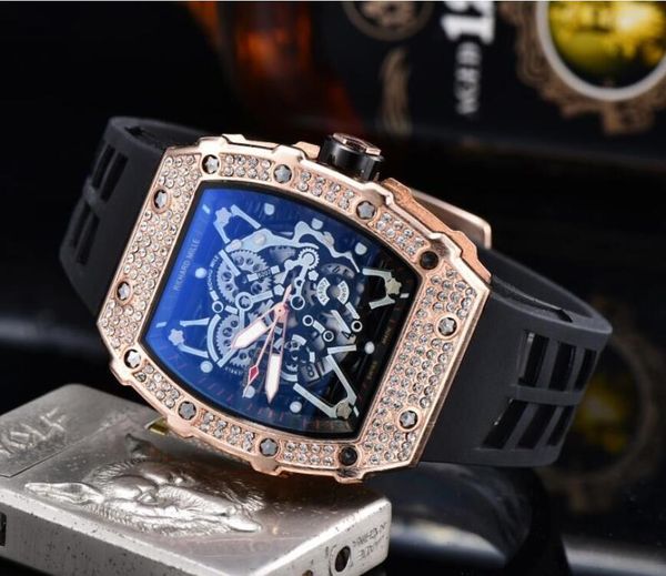 

NEW RM Mens высокого качества швейцарского часы Алмазного Силикон Голова Призрак Skeleto