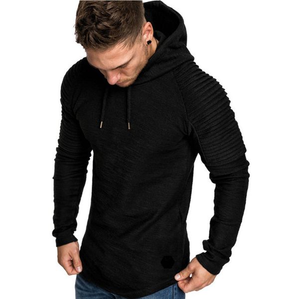 

brand autumn fashion mens casual hoodies men solid color o-neck hooded sling sweatshirt mens hoodie hip hop 5xl drop shipping, Black