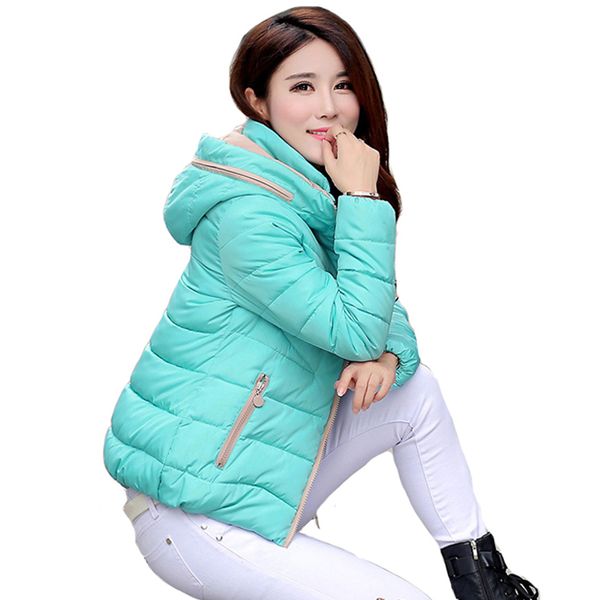 

2019 winter jacket women hooded stand collar women winter coat basic jacket autumn female outwear cotton padded casaco feminino, Black;brown