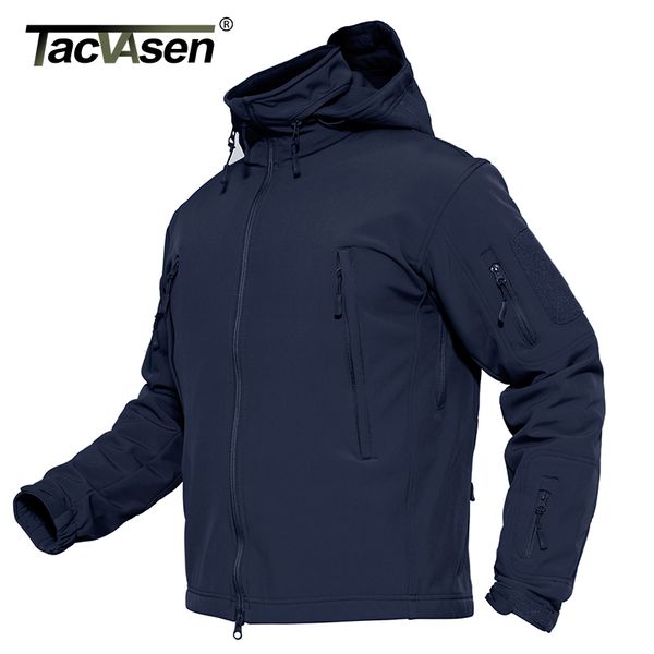 

tacvasen men jacket coat waterproof tactical jacket winter soft shell hunt jackets army removable hooded windbreaker, Black;brown
