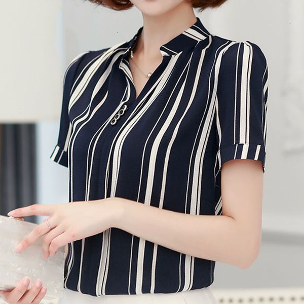 

blouse women ladies designer women and blouses 2019 short sleeve ladies shirt print womens clothing shirt d759, White