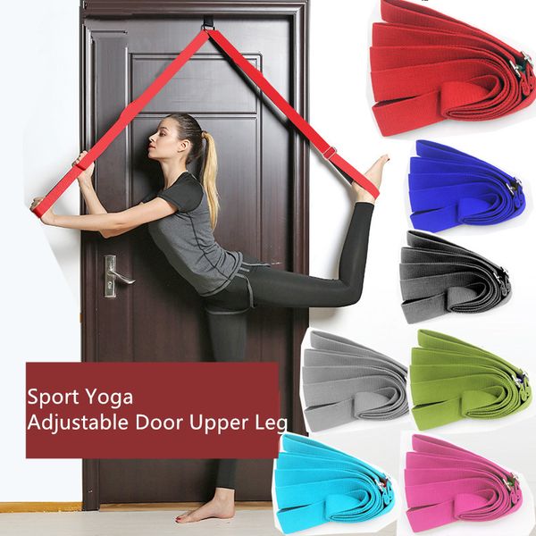 

sport yoga adjustable door upper leg sports yoga ballet band stretch belt with cotton rope indoor exercise strap