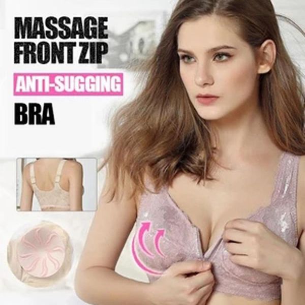 

multi-color women's bra casual front zip wire-supportive sleep bra adjustable push up breathable underwear bras for women, Red;black