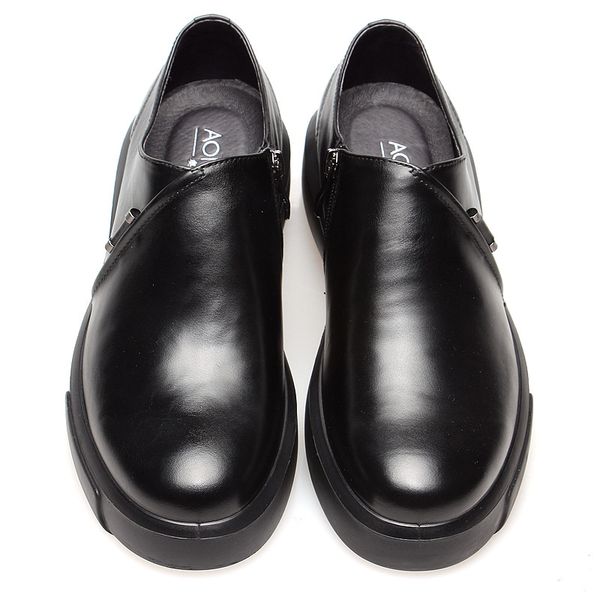 

spring and autumn new men's dress shoes leather shoes men's business dress fashion casual breathable wedding, Black