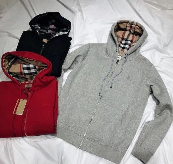 red burberry hoodie mens
