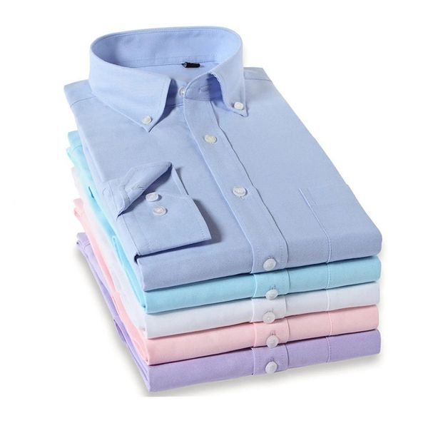 

new arrival hemiks 4 solid color men's long-sleeve oxford dress shirt classic style men's shirts camisa masculina, White;black