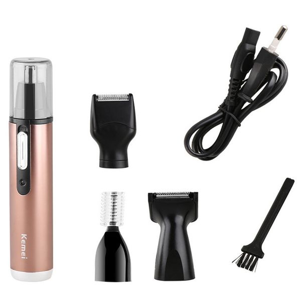 

eu plug kemei 4 in 1 electric nose ear eyebrows hair trimmer hair clipper hair cutting machine beard trimmer for men and ladies
