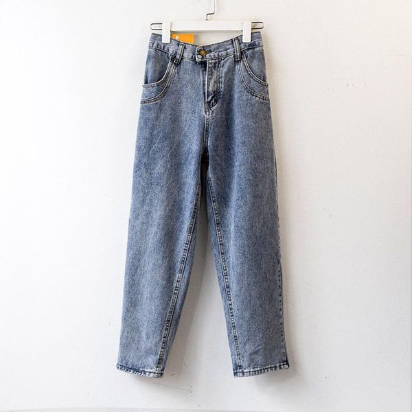 

wide jeans with high waist women harem denim pants casual ladies white straight boyfriend jeans loose cotton harem pants, Blue