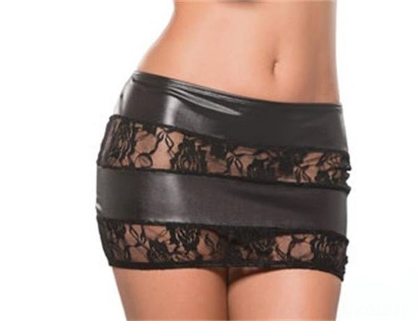 

новый сексуальный мини ультра короткий шнурок кожа юбка сторона catsuit косплей щелевой пакет новый сексуальный мини ультра короткий шнурок, Black