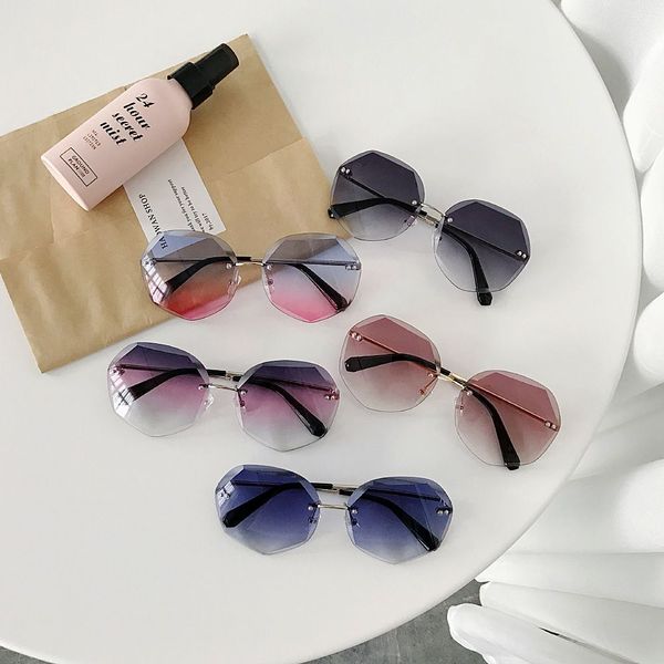 

cool polygon shaped hexagon fashion women's ocean sheet uv protection eyewear sun glasses uv400, White;black