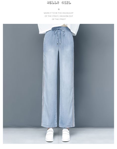 

light blue ms cowboy wide-legged pants pants nine minutes of pants