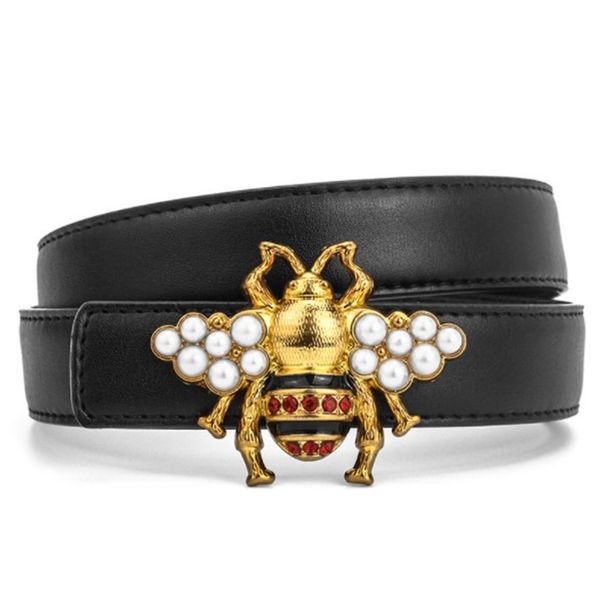 

little bees designer belts luxury belts womens animal style brand woman belt casual fashion smooth buckle belt highly quality, Black;brown
