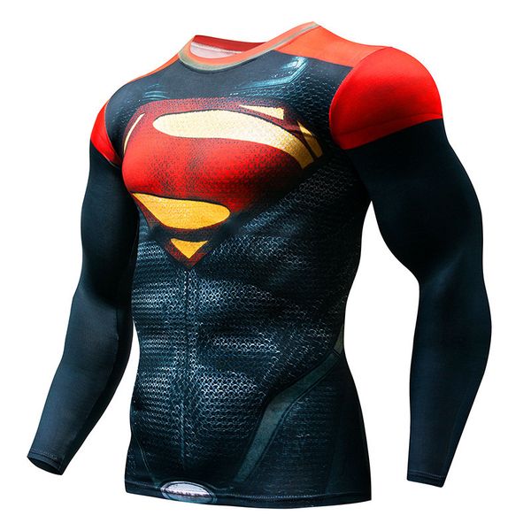 

marvel superhero compression shirt men women cycling base layers bicycle long sleeve shirt highly breathbale underwear jersey, Black;red