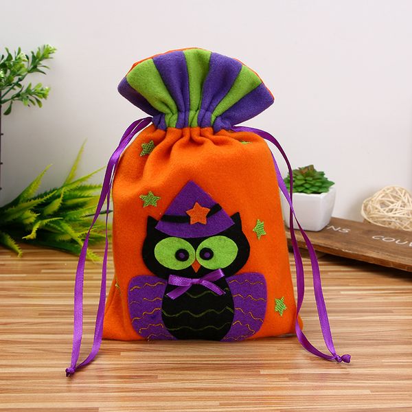 

cute halloween drawstring candy bag gift storage pouch party decor ornament