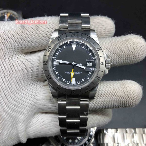 

boutique men's wristwatch retro silver stainless steel watch multi-function watch black face automatic mechanical watches, Slivery;brown