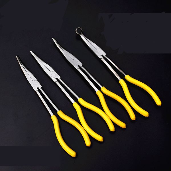 

11 inch extra long nose pliers set straight bent tip mechanic equipment multifunctional pliers hand tools