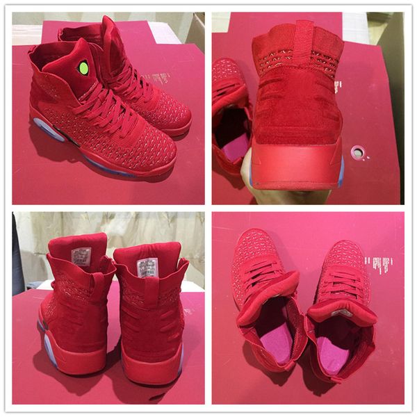 

fashion design 6 6s flight knitting surfaces in red basketball shoes for mens sock-like ankle collar with suede tongues boys trainers