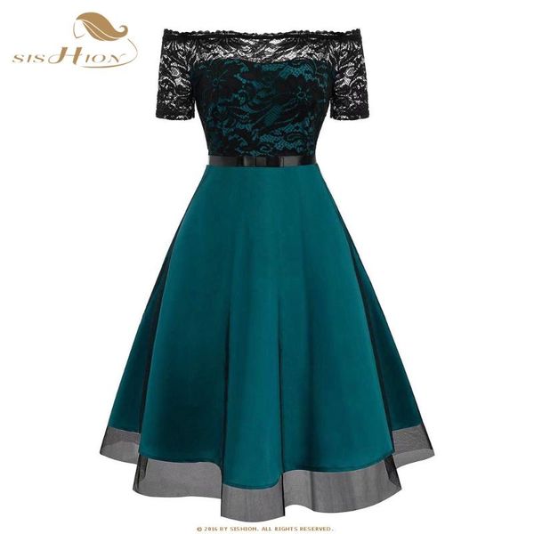 

sishion short sleeve sommerkleid summer dresses for women vd1439 ladies black red green party lace mesh dress, Black;gray