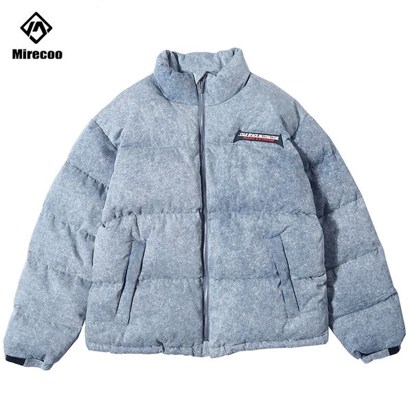 

puffer warm padded winter jacket men parka hip hop streetwear down jacket coat outwear windbreak men stand collar clothes 2019, Black