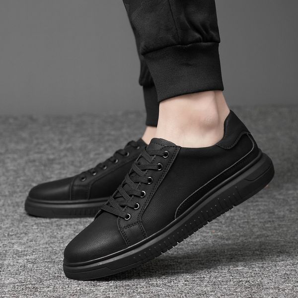 

male shoes men flats shoes comfortable youth fashion mens shoes rubber sole men fashion sneakers breathable zapatos hombre p4, Black