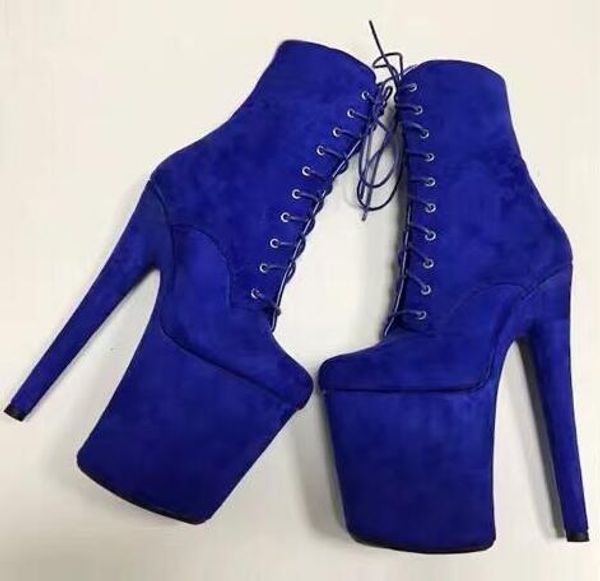 

moraima snc new fashion platform high heel boots woman lace up pole dance dress ankle boots runway super high ladies, Black