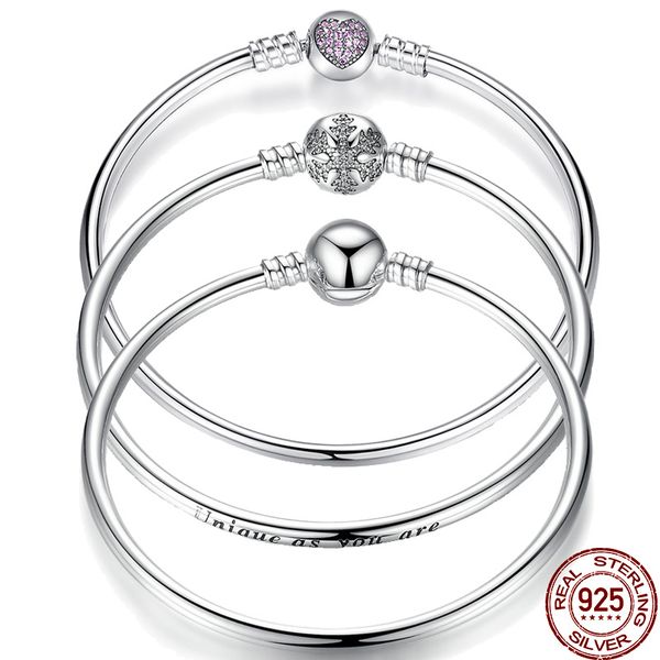 

pulseira 925 sterling silver snowflake heart star blue eye femme snake chain bracelets & bangles women valentine gift jewelry, Golden;silver