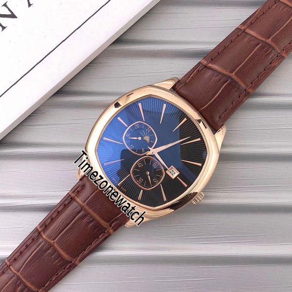 

new black-tie g0a32017 rose gold black dial automatic moon phase mens watch brown leather 8 styles sports watches e43a1, Slivery;brown