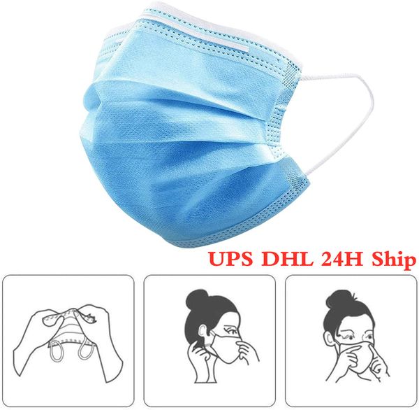 

in stock usp disposable face mask with elastic ear loop 3 ply breathable and comfortable blocking dust air pollution protection