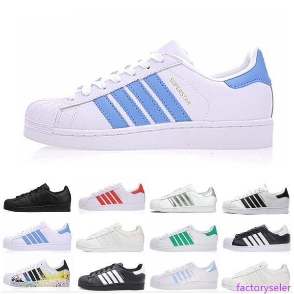 

дизайнер superstar мужчины женщины кроссовки белый голограмма радужные младшие superstars 80s pride кроссовки мужские спорт повседневная обу