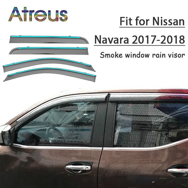

атрей 1set abs дождь дым window visor автомобилей ветер дефлектор для nissan navara 2017 2018 аксессуары