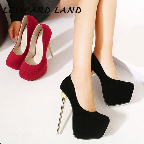 

leopard land 2019 new women's shoes european style special section 16cm high-heeled smooth shoes super cwf-my258-15, Black