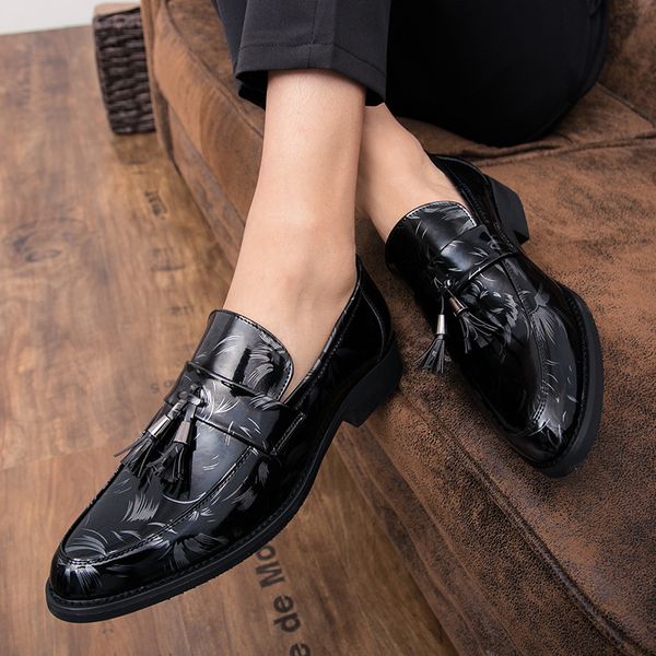 

men dress shoes luxury italian style pointed toe formal wedding party casual lace-up business genuine leather man shoes k3 y200420, Black