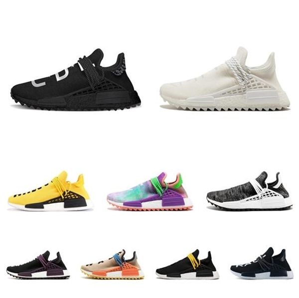 

human race hu trail running shoes mens women pharrell williams runner yellow black white red green grey blue sports sneakers 36-46