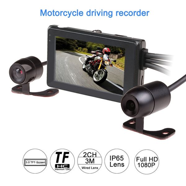 

2018 t2 1080p motorcycle dvr camera motorbike video recorder front rear view dual camera dash cam g-sensor optional gps tracker car