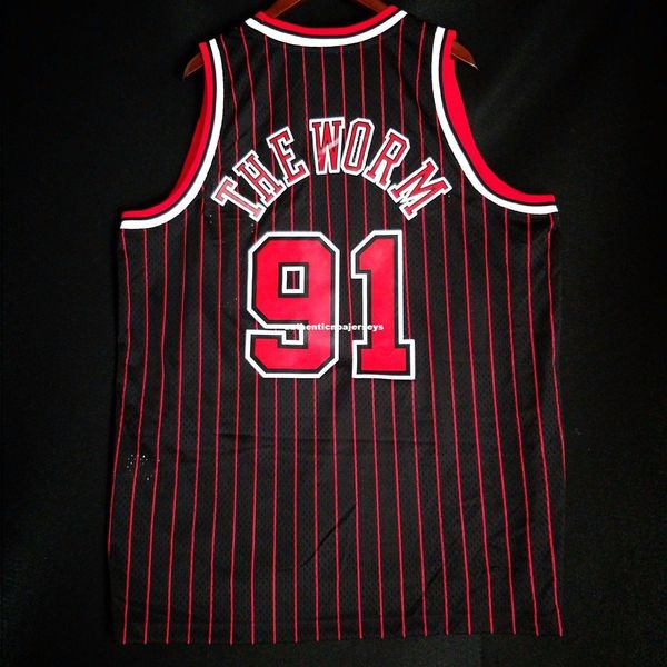 

100% сшитый деннис червь rodman #91 душа hwc оптовая джерси мужская жилет размер xs-6xl сшитые баскетбольные майки ncaa, Black;blue
